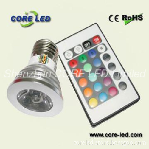 3W E27 RGB led spotlight for indoor decoration